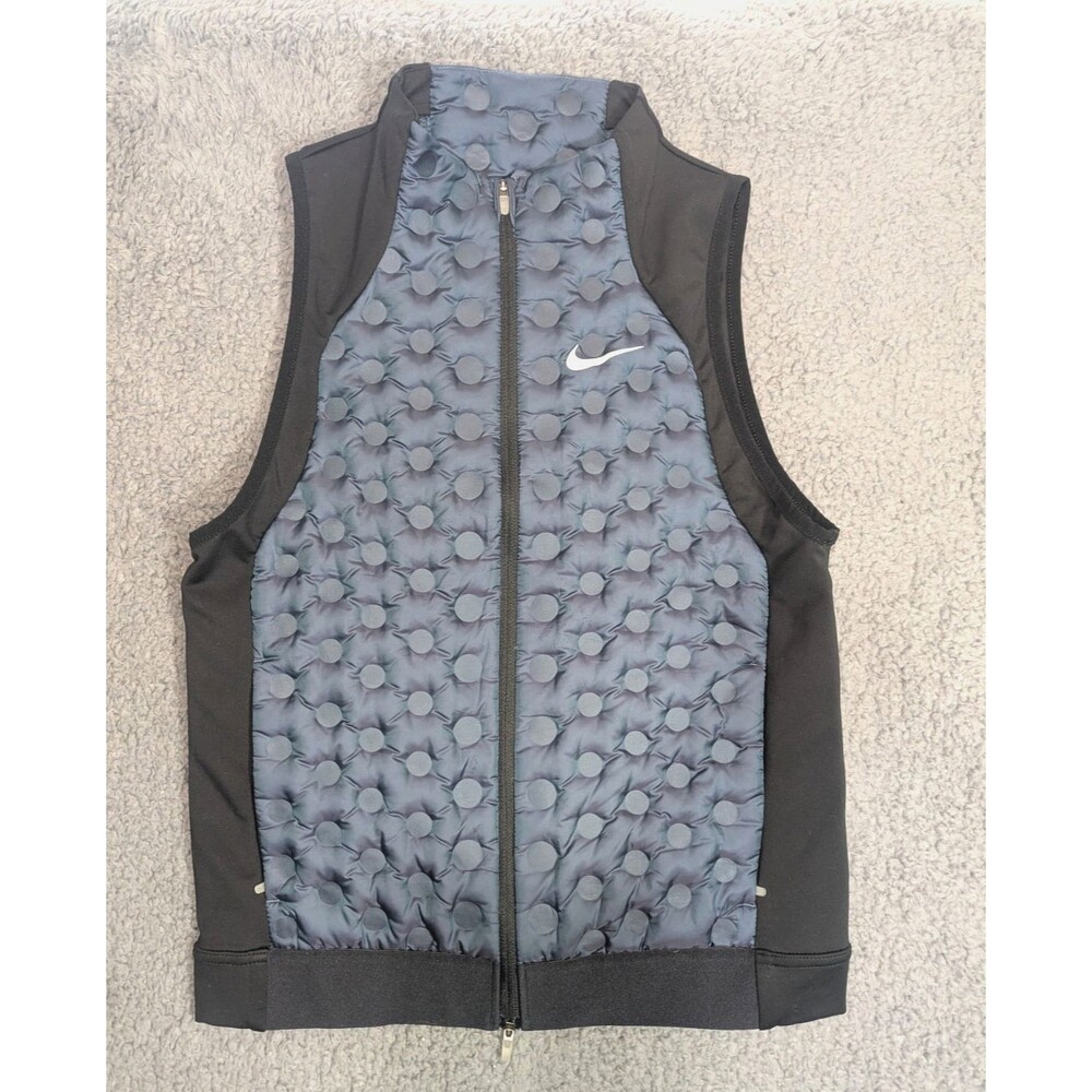 Nike Aeroloft Running Vest Womens S Blue Black Lightweight Insulated Full Zip